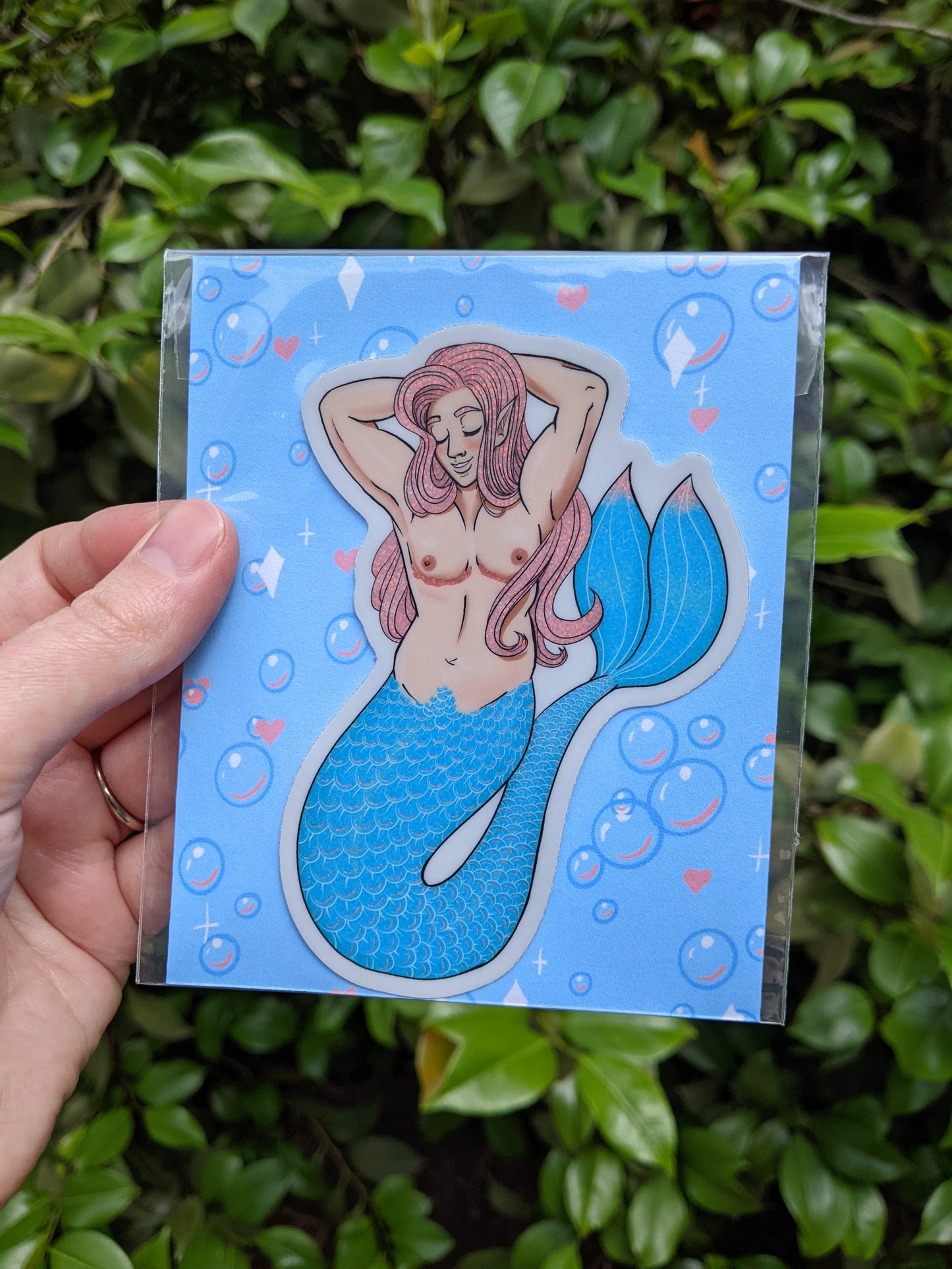 Charity Glitter Trans Merman Glitter Sticker