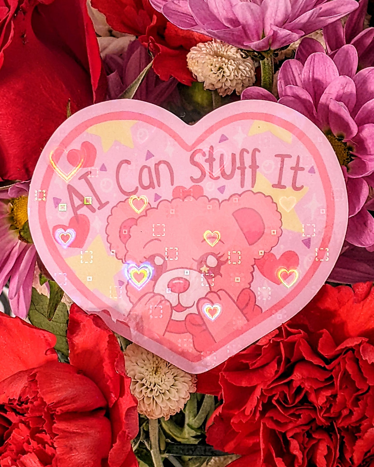 AI Can Stuff It Holographic Sticker