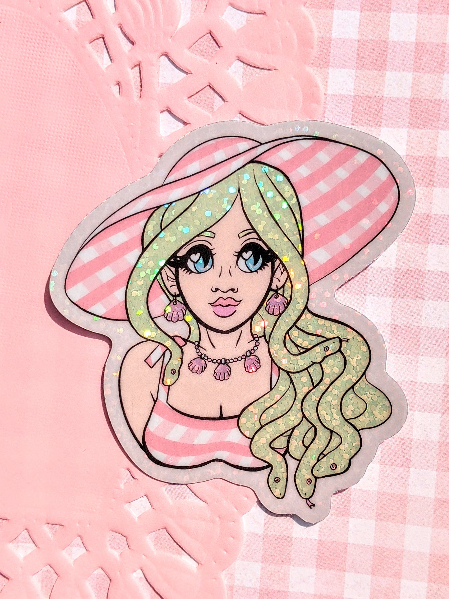 Medusa Barbie Glitter Vinyl Sticker