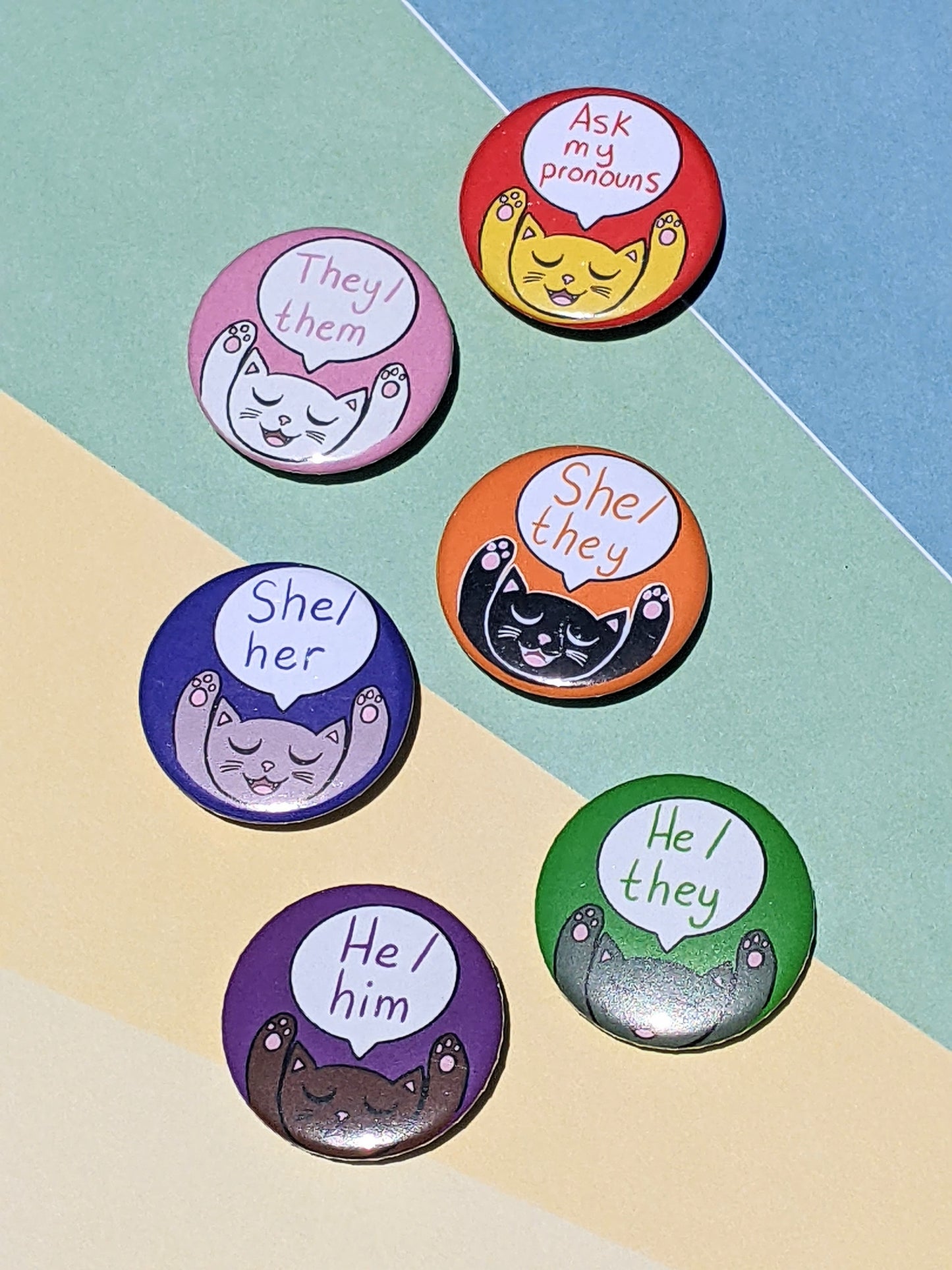 Cat Pronoun Buttons