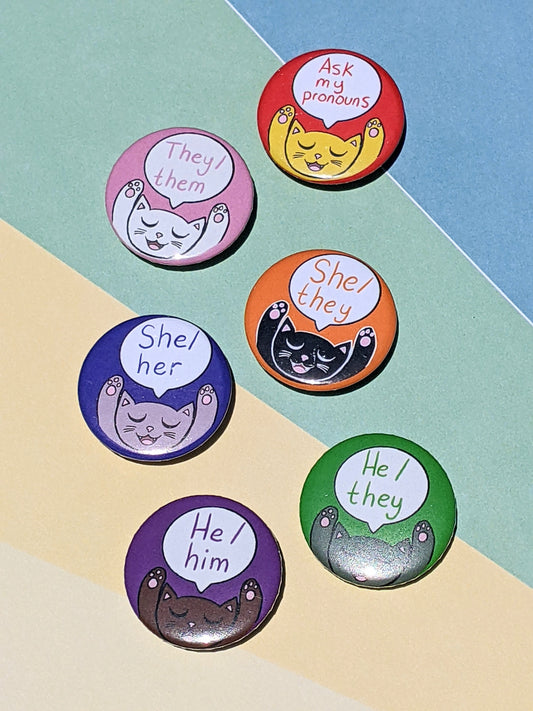 Cat Pronoun Buttons