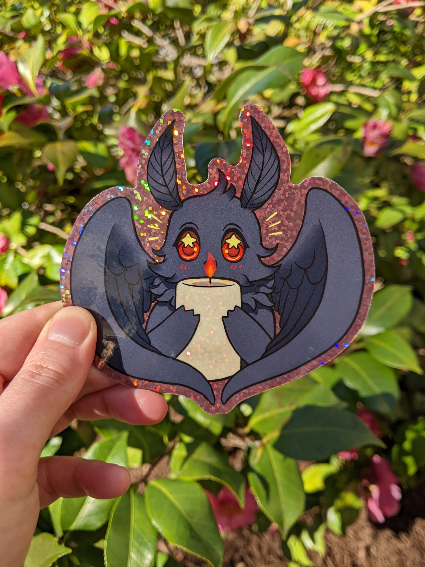 Candle Mothman Glitter Sticker