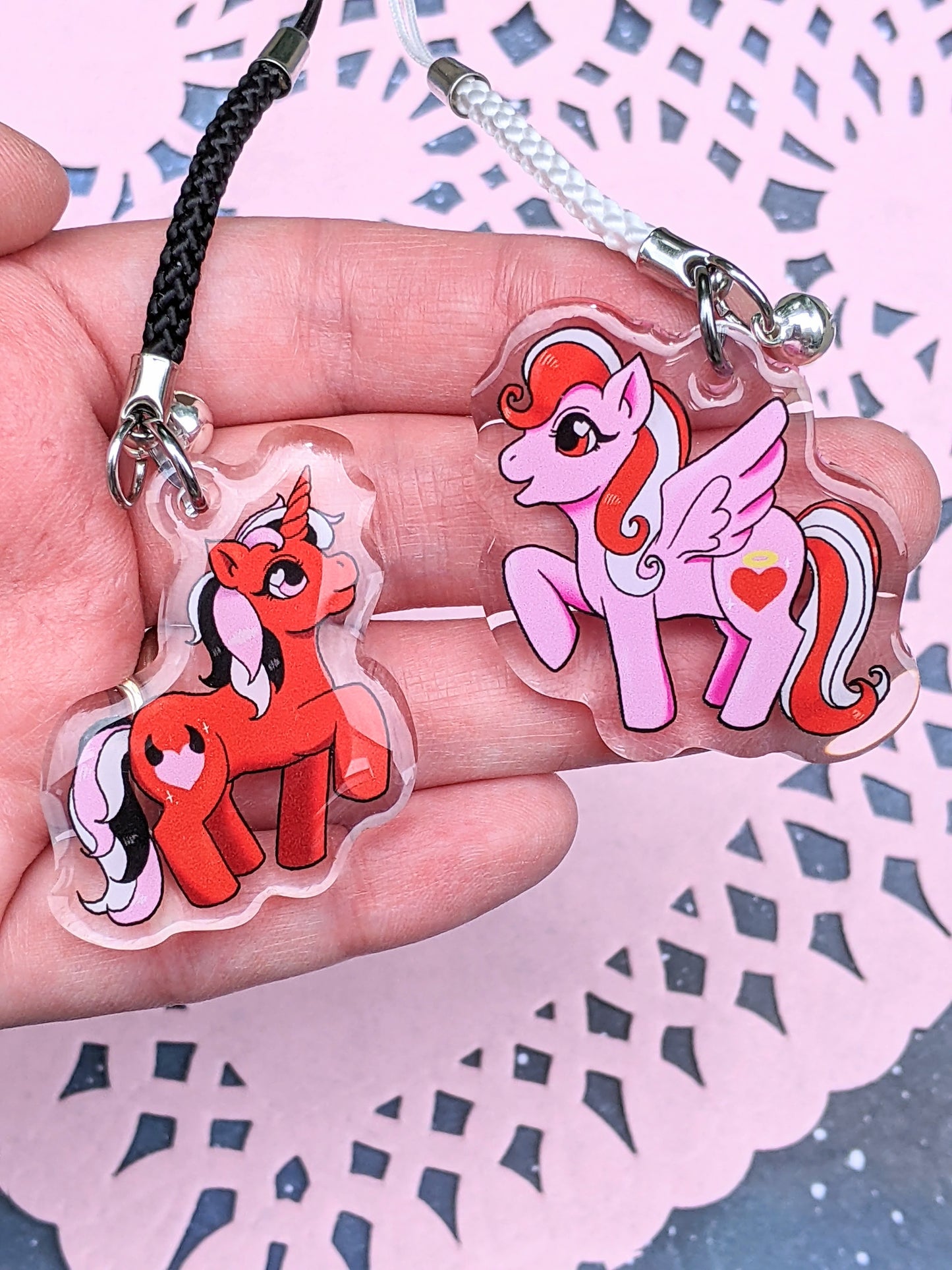 Angel and Devil Pony 1.5 Inch Charms