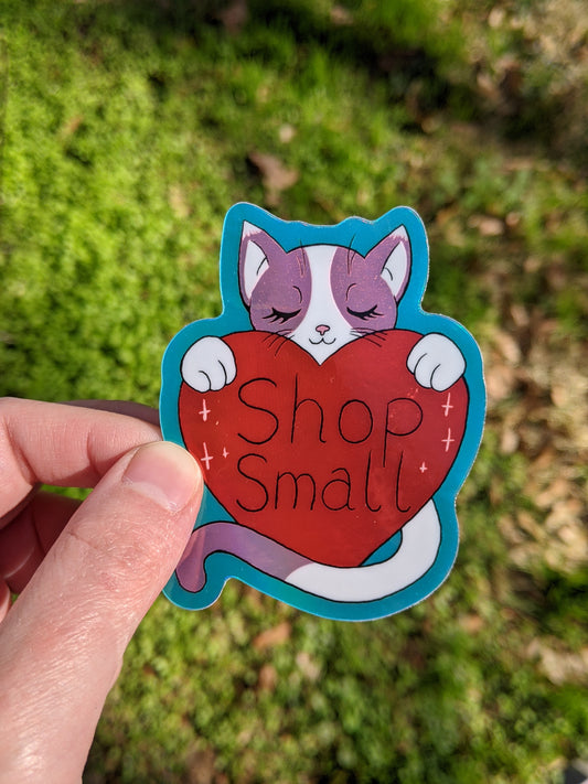Shop Small Kitty Holographic 3 Inch Sticker